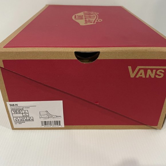 Vans Sk8-Hi Checkerboard Light Green Mens Size 10 Sneakers - NEW - Picture 3 of 4